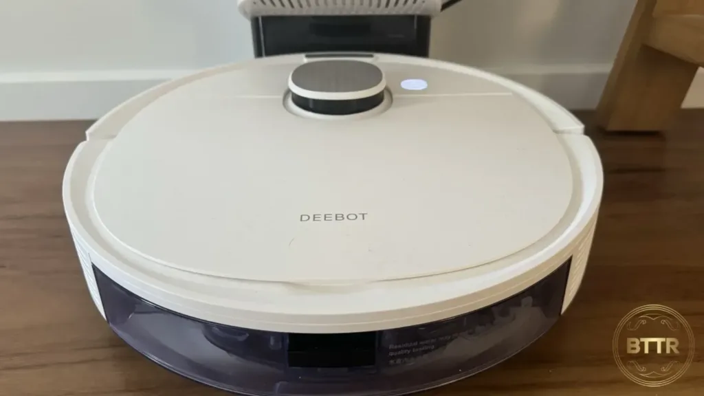 The deebot n10 plus on its charging base station